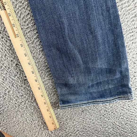 Silver Jeans Women 29x33 Blue Dark Wash Cotton Stretch Aiko Bootcut Low Rise - Picture 10 of 12